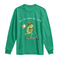 Funny Frog Christian St Patricks Day Long Sleeve Shirt Off To Find Me Lucky