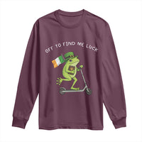 Funny Frog Christian St Patricks Day Long Sleeve Shirt Off To Find Me Lucky