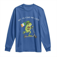 Funny Frog Christian St Patricks Day Long Sleeve Shirt Off To Find Me Lucky