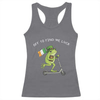 Funny Frog Christian St Patricks Day Racerback Tank Top Off To Find Me Lucky
