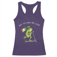 Funny Frog Christian St Patricks Day Racerback Tank Top Off To Find Me Lucky