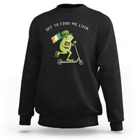 Funny Frog Christian St Patricks Day Sweatshirt Off To Find Me Lucky