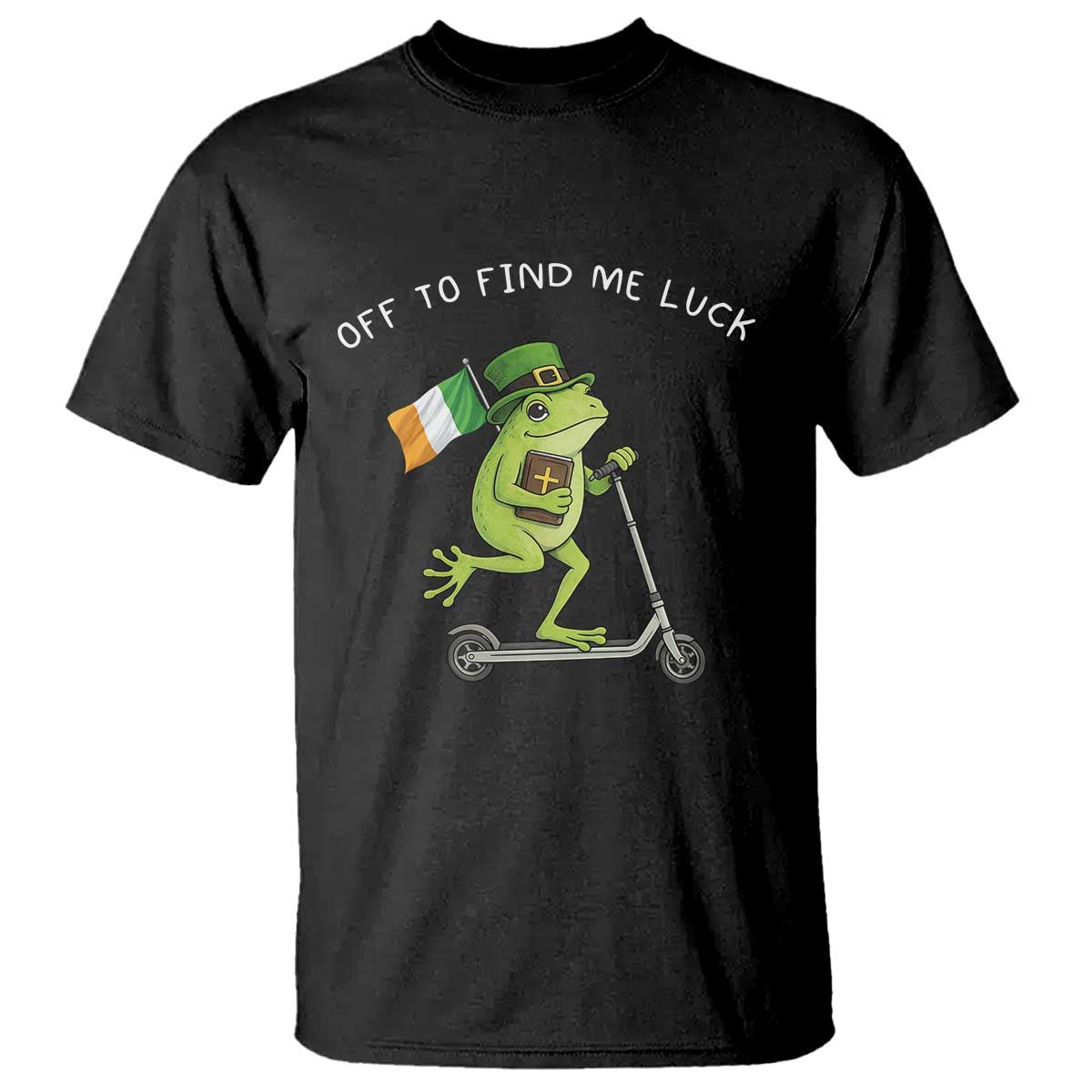 Funny Frog Christian St Patricks Day T Shirt Off To Find Me Lucky