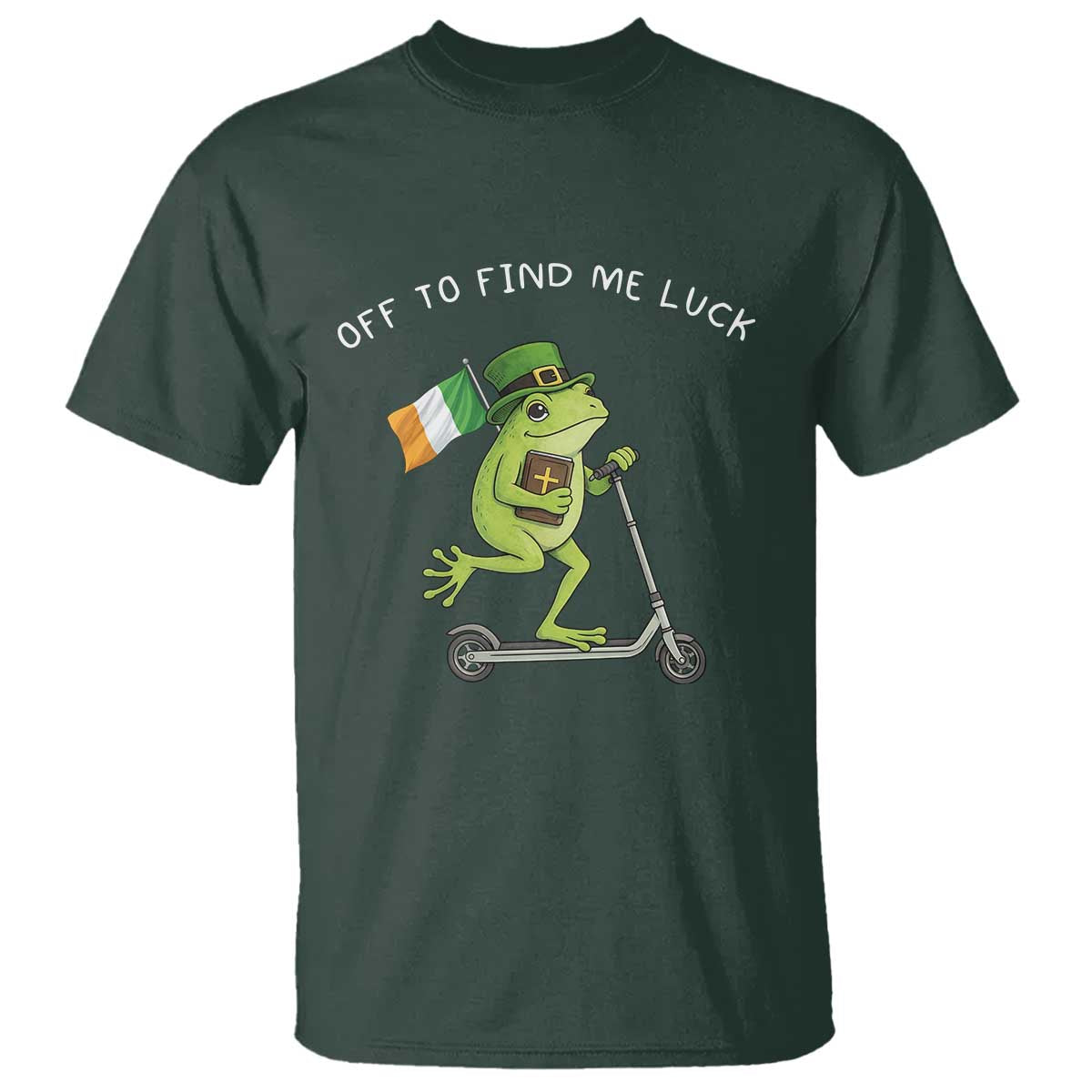 Funny Frog Christian St Patricks Day T Shirt Off To Find Me Lucky