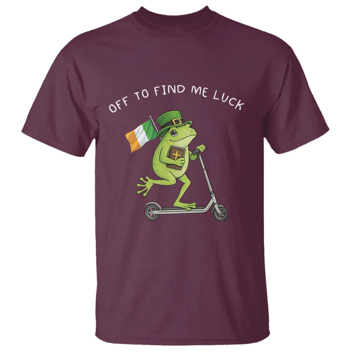 Funny Frog Christian St Patricks Day T Shirt Off To Find Me Lucky