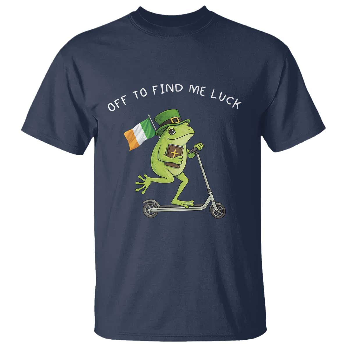 Funny Frog Christian St Patricks Day T Shirt Off To Find Me Lucky