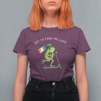 Funny Frog Christian St Patricks Day T Shirt For Women Off To Find Me Lucky