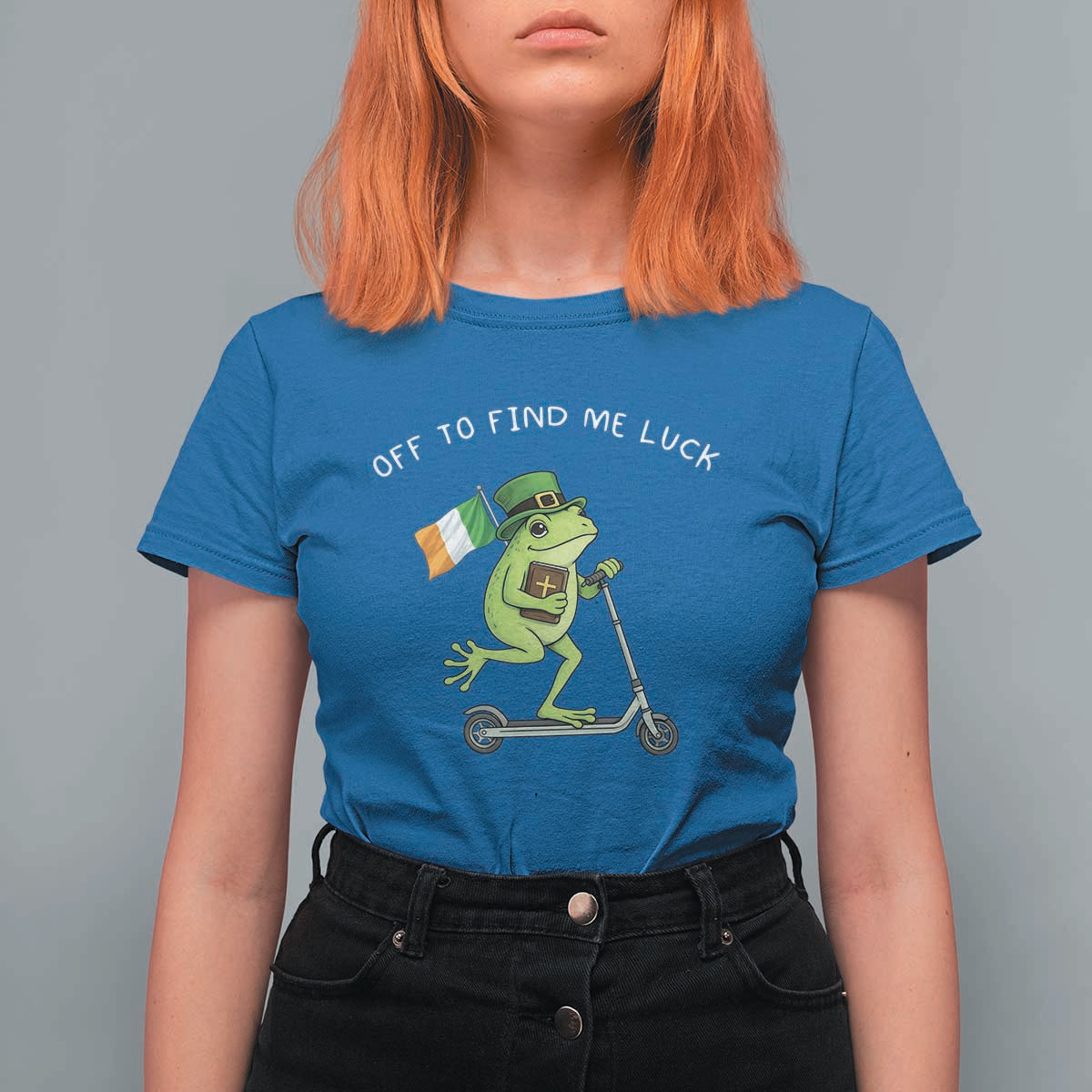 Funny Frog Christian St Patricks Day T Shirt For Women Off To Find Me Lucky