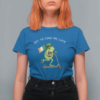 Funny Frog Christian St Patricks Day T Shirt For Women Off To Find Me Lucky
