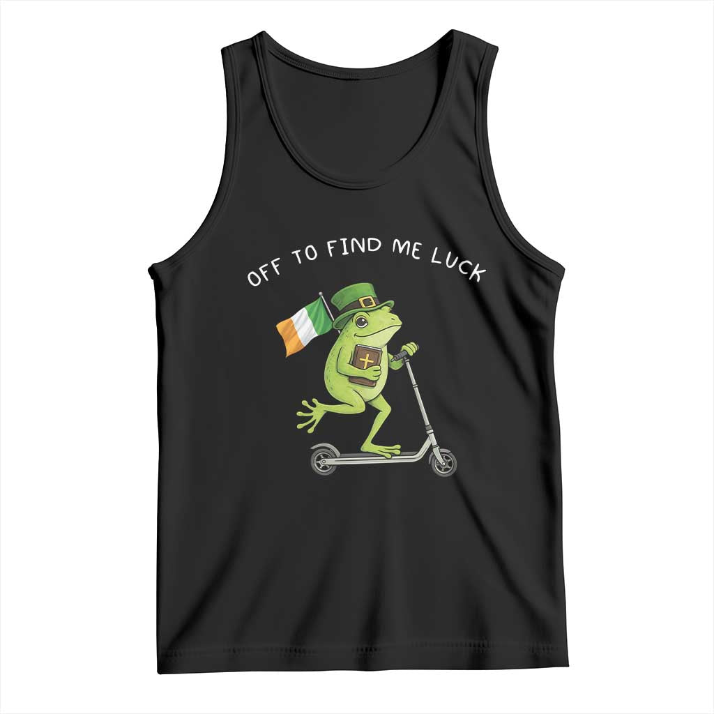 Funny Frog Christian St Patricks Day Tank Top Off To Find Me Lucky