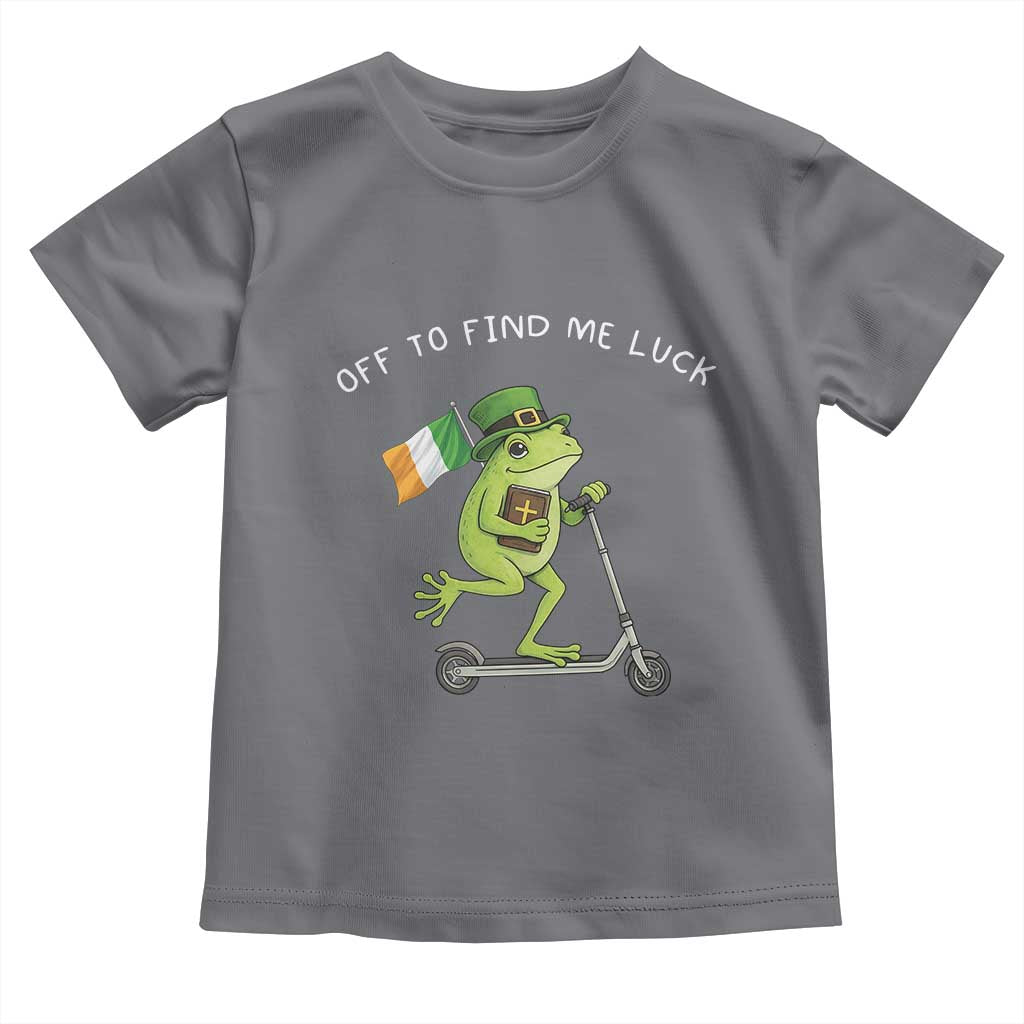 Funny Frog Christian St Patricks Day Toddler T Shirt Off To Find Me Lucky