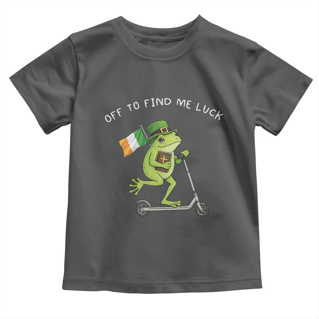Funny Frog Christian St Patricks Day Toddler T Shirt Off To Find Me Lucky