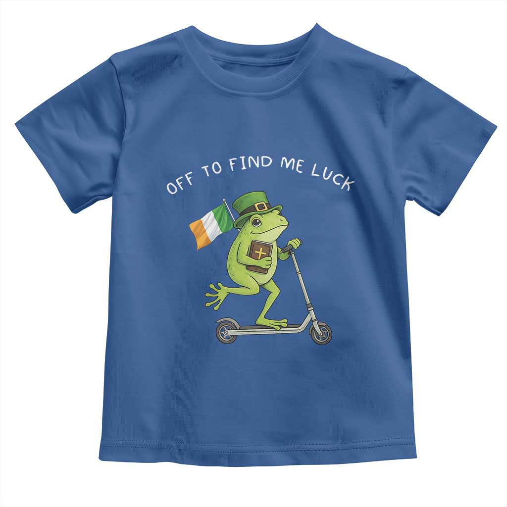 Funny Frog Christian St Patricks Day Toddler T Shirt Off To Find Me Lucky