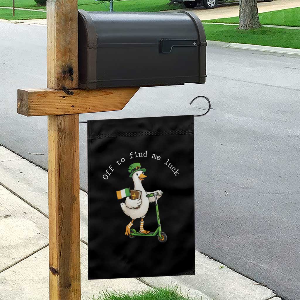 Funny Goose Christian St Patricks Day Garden Flag Off To Find Me Lucky