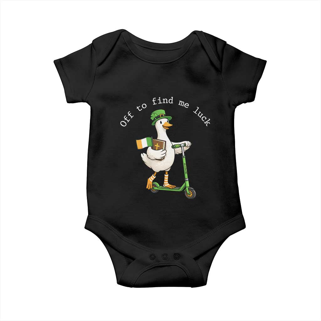 Funny Goose Christian St Patricks Day Baby Onesie Off To Find Me Lucky