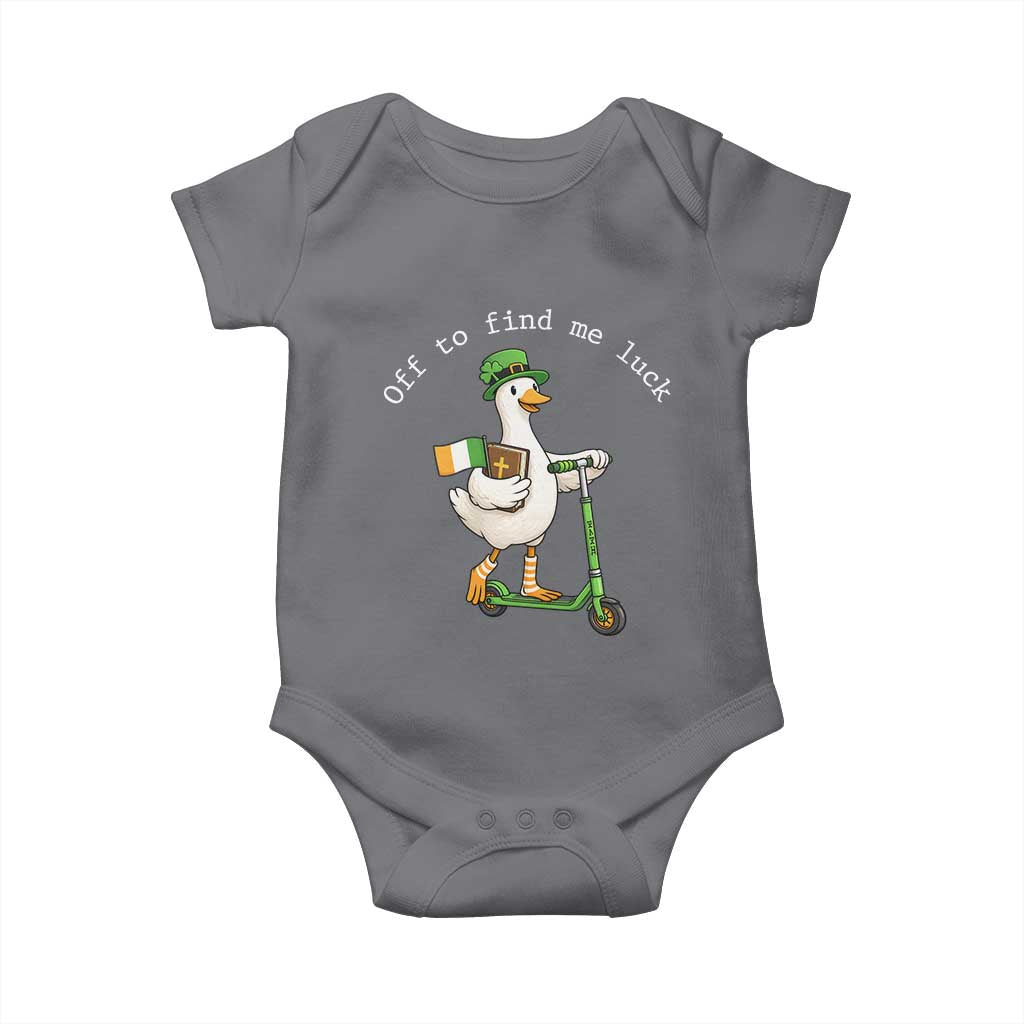 Funny Goose Christian St Patricks Day Baby Onesie Off To Find Me Lucky