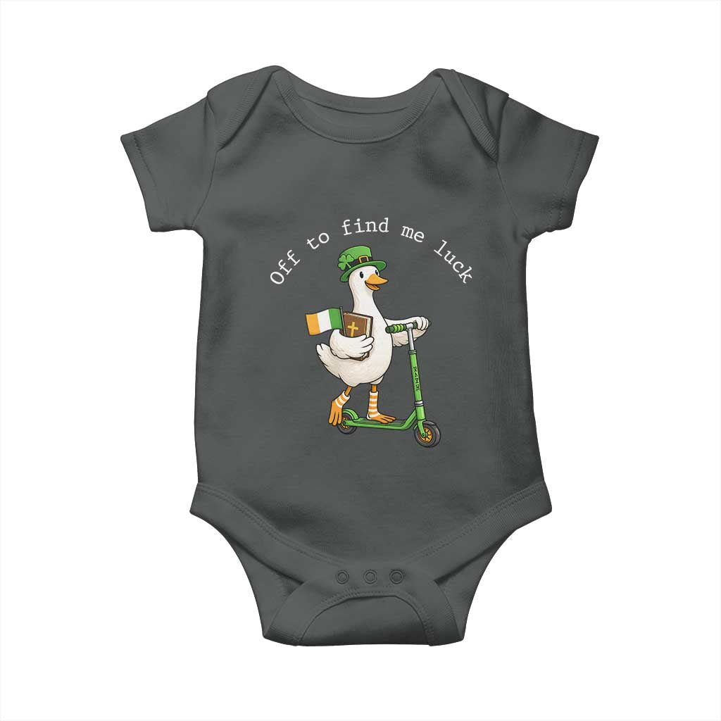 Funny Goose Christian St Patricks Day Baby Onesie Off To Find Me Lucky
