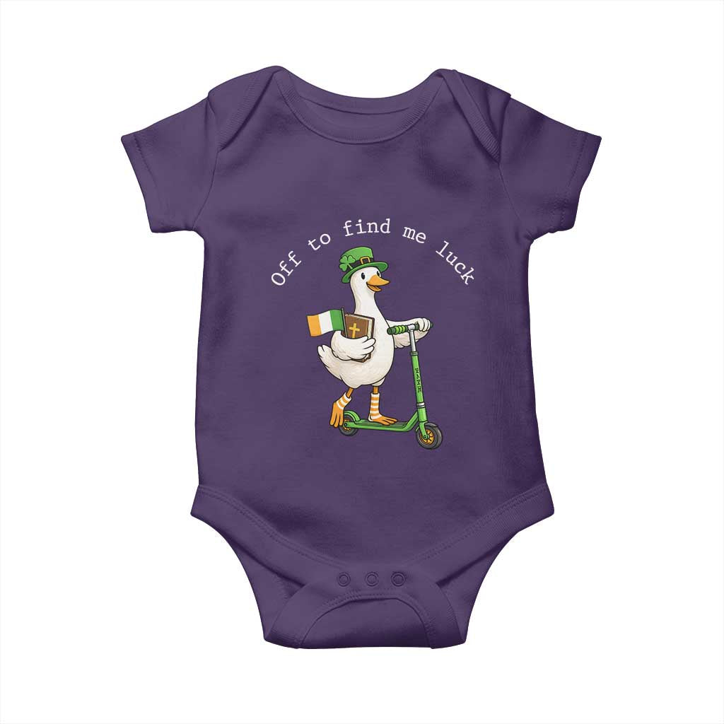 Funny Goose Christian St Patricks Day Baby Onesie Off To Find Me Lucky