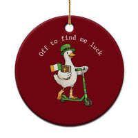 Funny Goose Christian St Patricks Day Ceramic Ornament Off To Find Me Lucky
