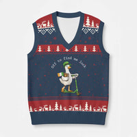 Funny Goose Christian St Patricks Day V-Neck Knit Sweater Vest Off To Find Me Lucky