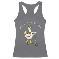 Funny Goose Christian St Patricks Day Racerback Tank Top Off To Find Me Lucky