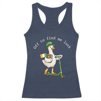 Funny Goose Christian St Patricks Day Racerback Tank Top Off To Find Me Lucky