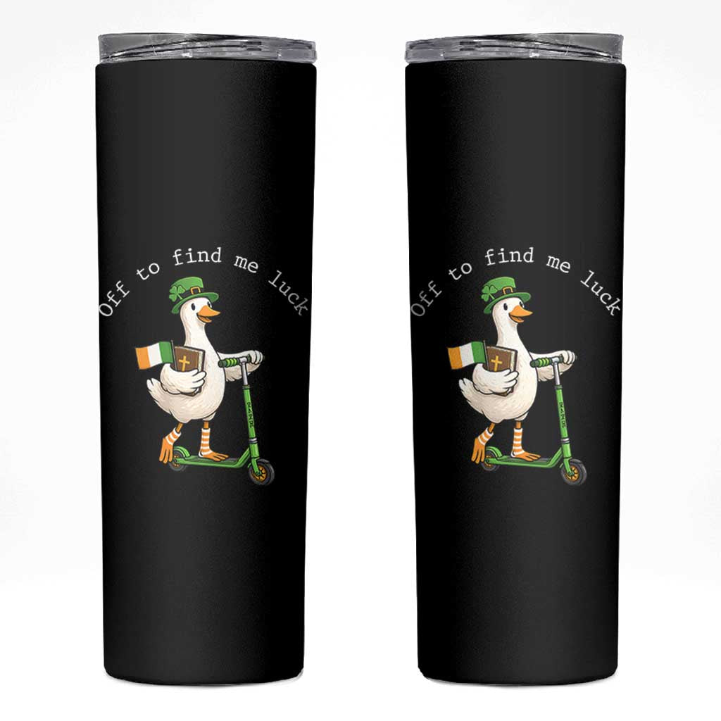 Funny Goose Christian St Patricks Day Skinny Tumbler Off To Find Me Lucky