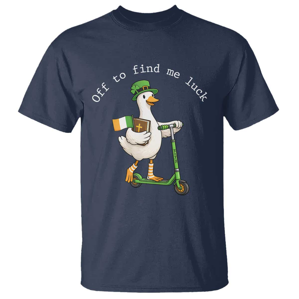 Funny Goose Christian St Patricks Day T Shirt Off To Find Me Lucky