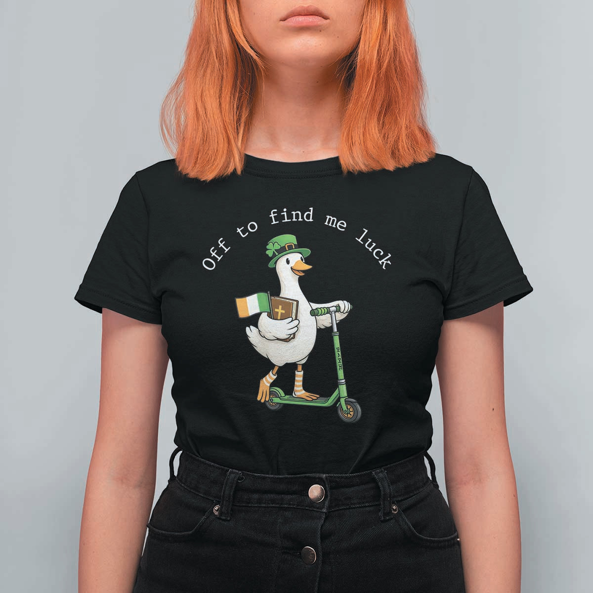 Funny Goose Christian St Patricks Day T Shirt For Women Off To Find Me Lucky