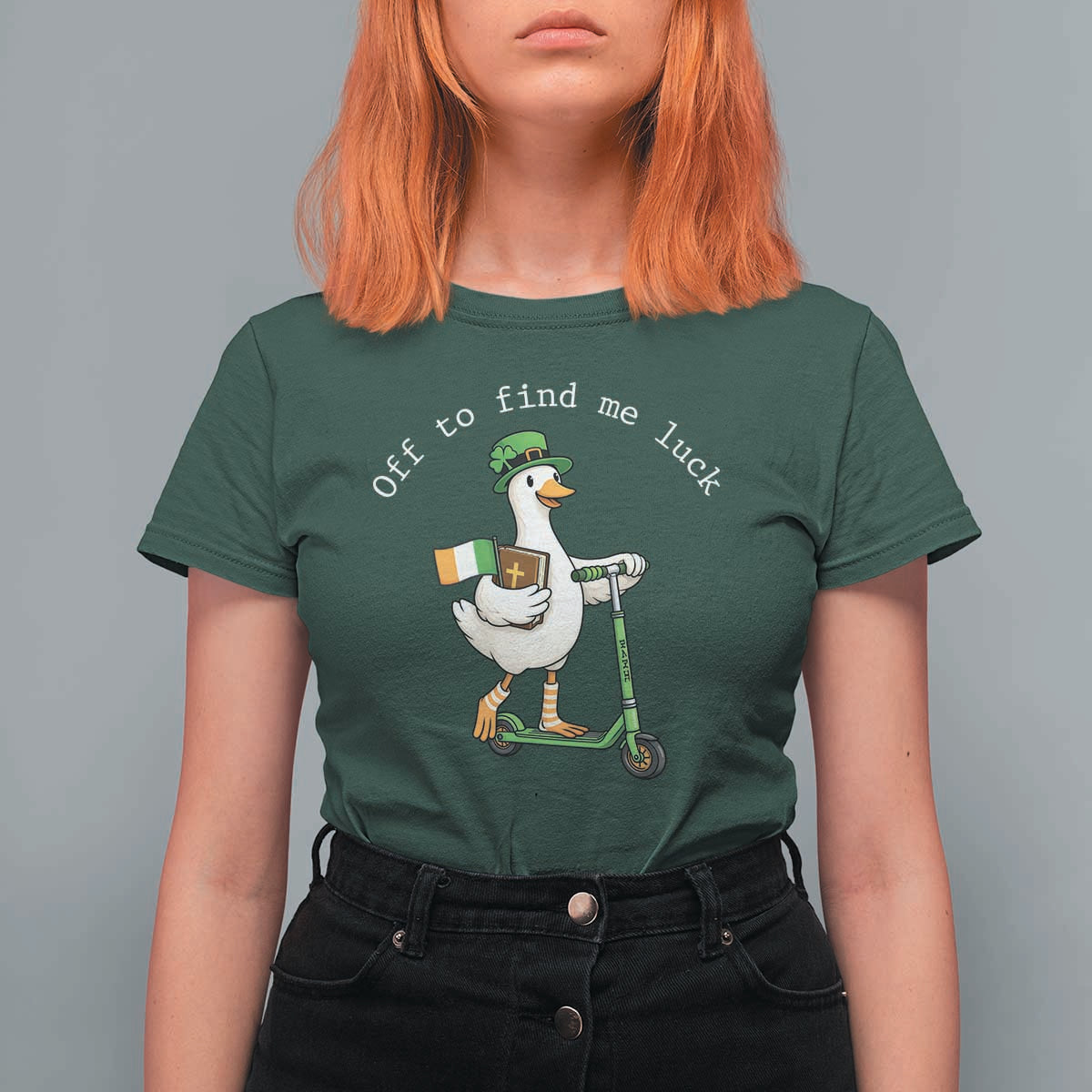 Funny Goose Christian St Patricks Day T Shirt For Women Off To Find Me Lucky