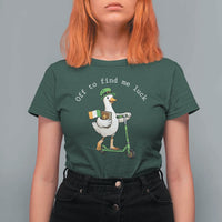 Funny Goose Christian St Patricks Day T Shirt For Women Off To Find Me Lucky
