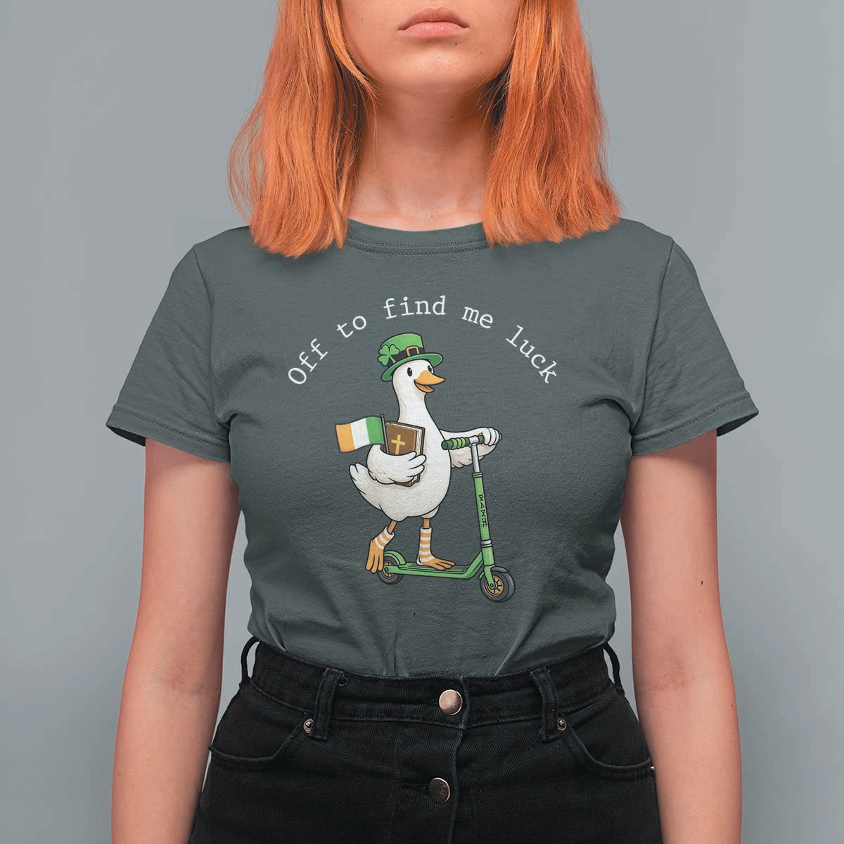 Funny Goose Christian St Patricks Day T Shirt For Women Off To Find Me Lucky