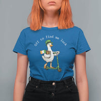 Funny Goose Christian St Patricks Day T Shirt For Women Off To Find Me Lucky