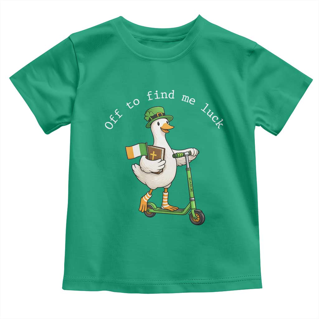 Funny Goose Christian St Patricks Day Toddler T Shirt Off To Find Me Lucky