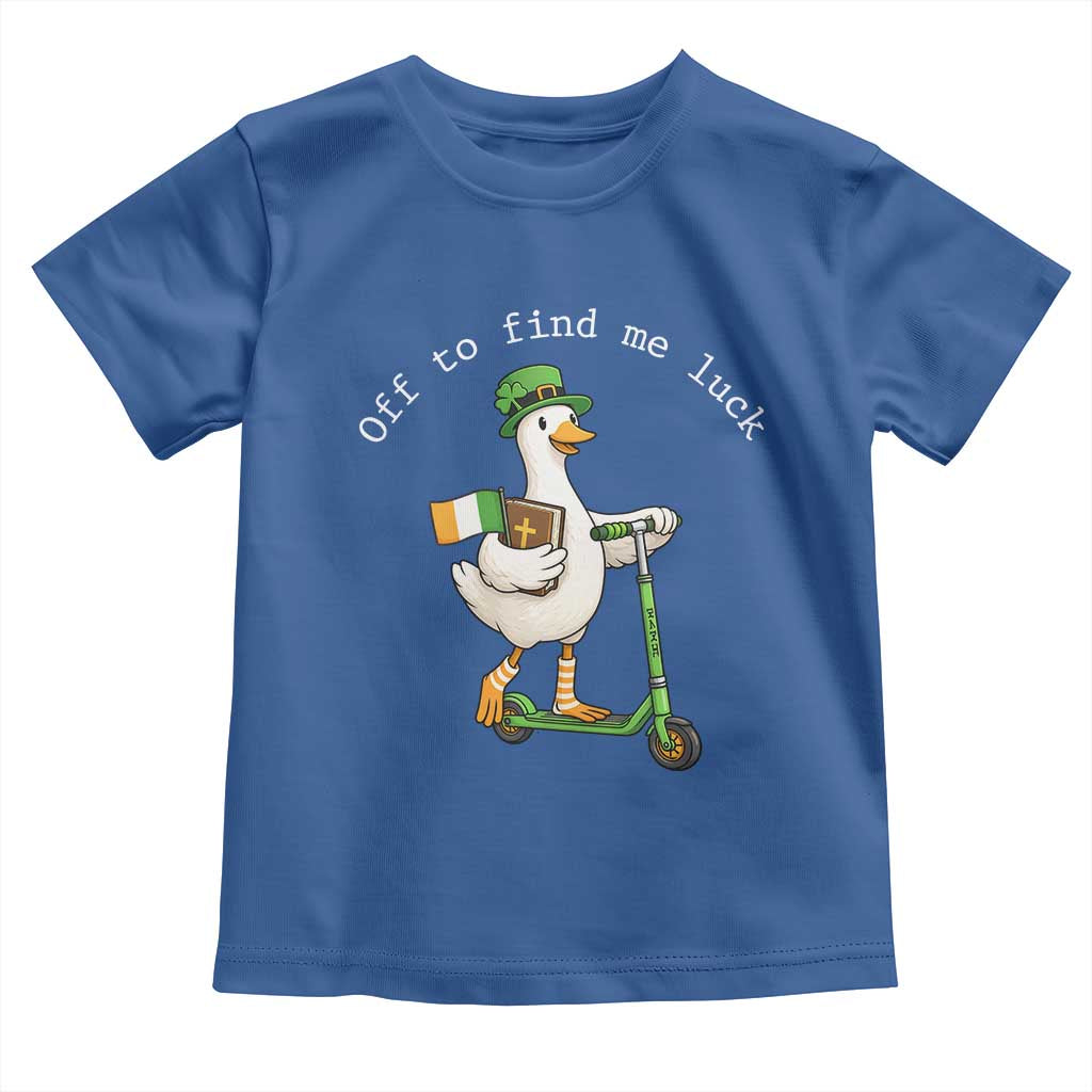 Funny Goose Christian St Patricks Day Toddler T Shirt Off To Find Me Lucky