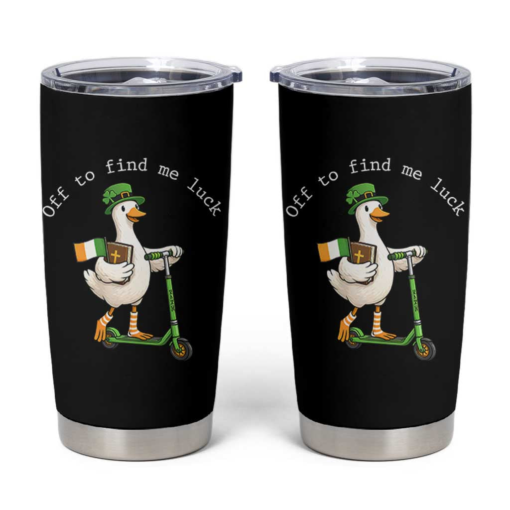 Funny Goose Christian St Patricks Day Tumbler Cup Off To Find Me Lucky