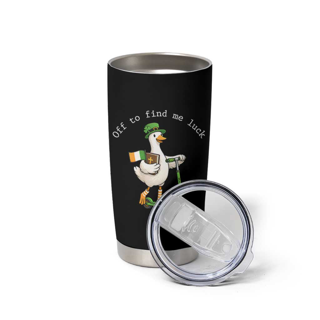 Funny Goose Christian St Patricks Day Tumbler Cup Off To Find Me Lucky
