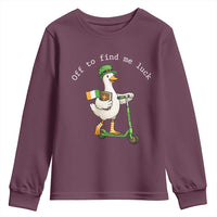 Funny Goose Christian St Patricks Day Youth Sweatshirt Off To Find Me Lucky