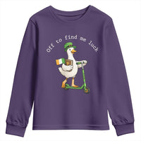 Funny Goose Christian St Patricks Day Youth Sweatshirt Off To Find Me Lucky