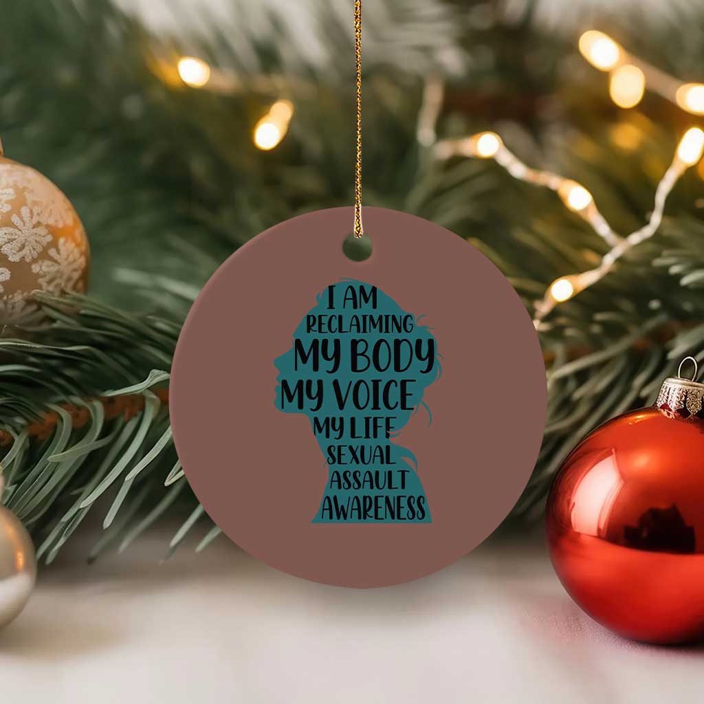 Sexual Assault Awareness Ceramic Ornament Women Support Survivors