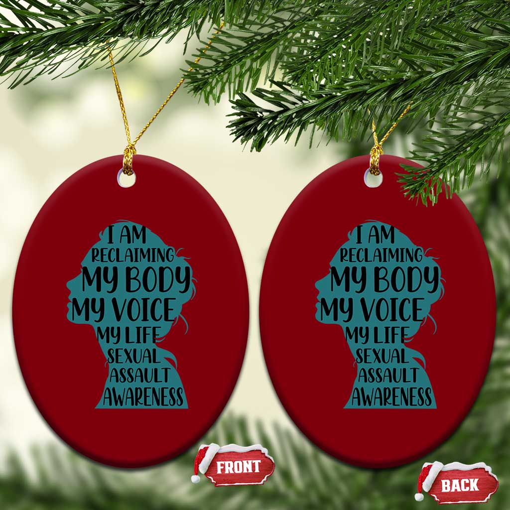 Sexual Assault Awareness Ceramic Ornament Women Support Survivors