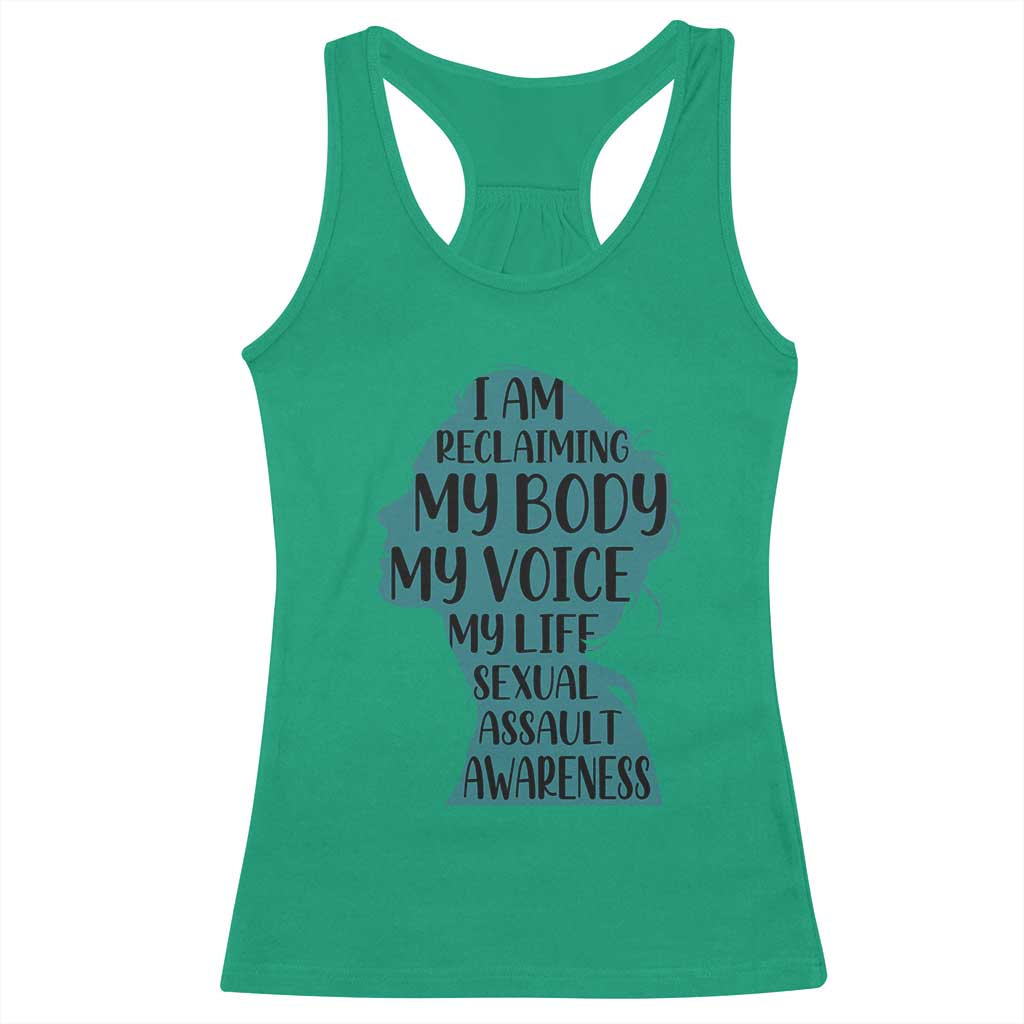 Sexual Assault Awareness Racerback Tank Top Women Support Survivors