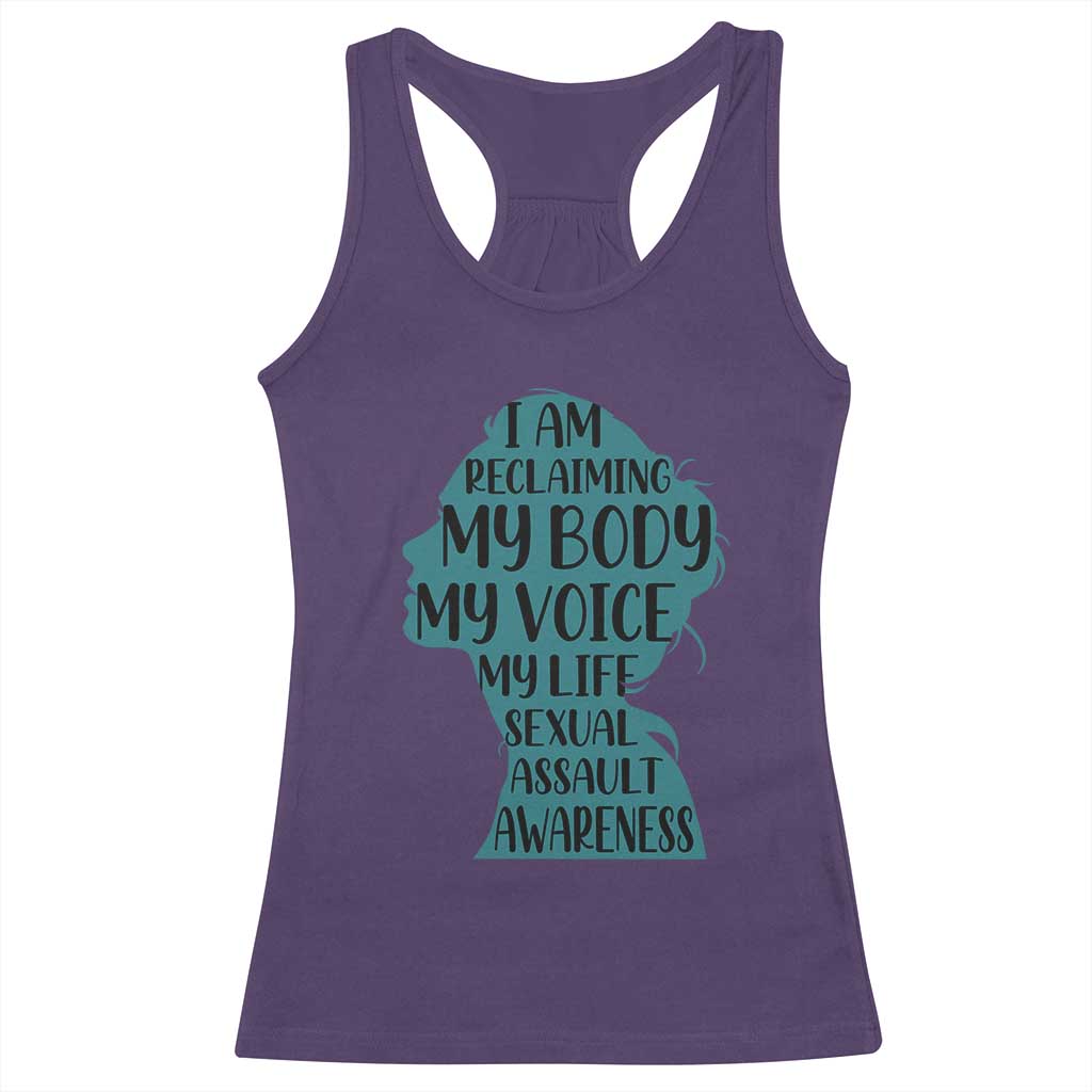 Sexual Assault Awareness Racerback Tank Top Women Support Survivors