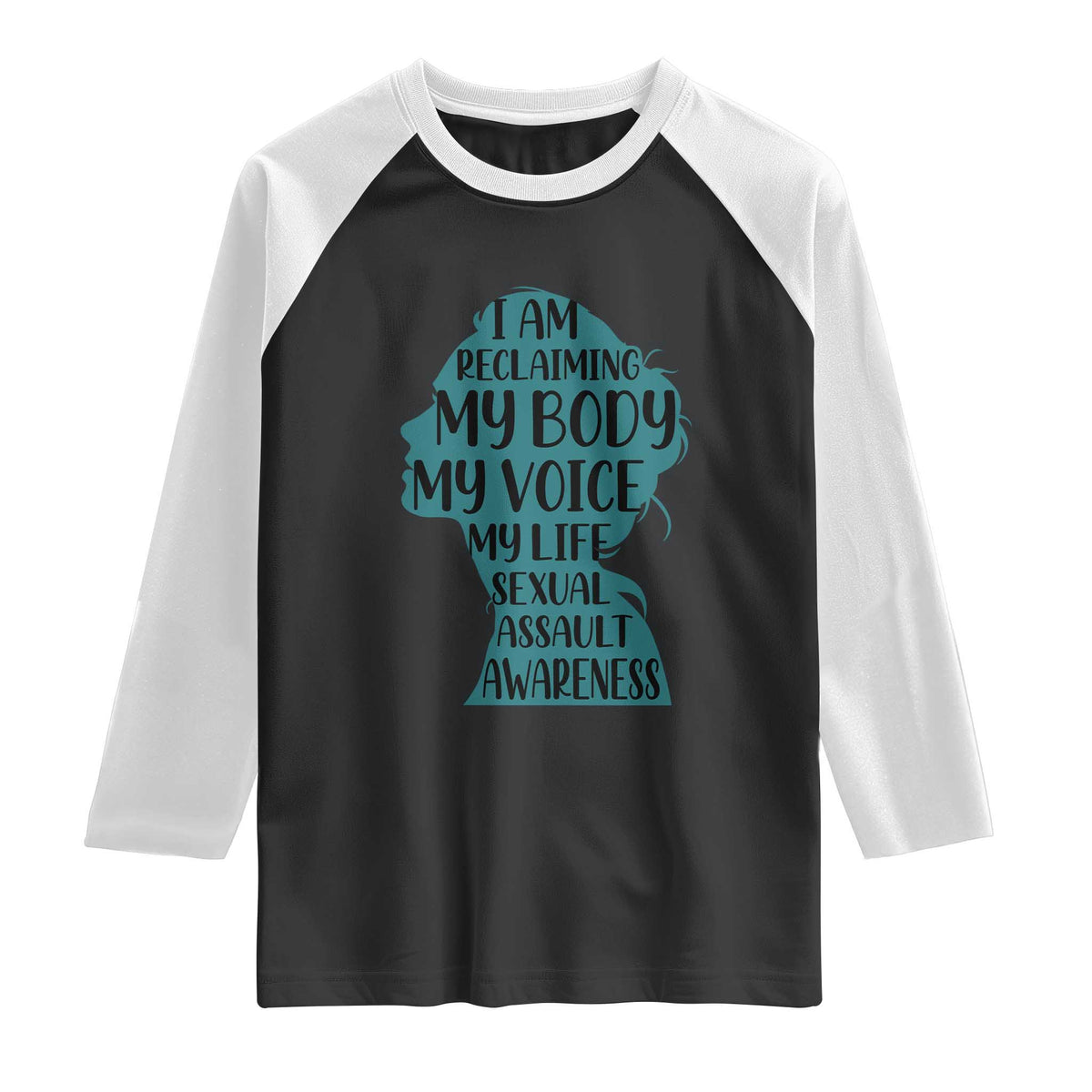 Sexual Assault Awareness Raglan Shirt Women Support Survivors