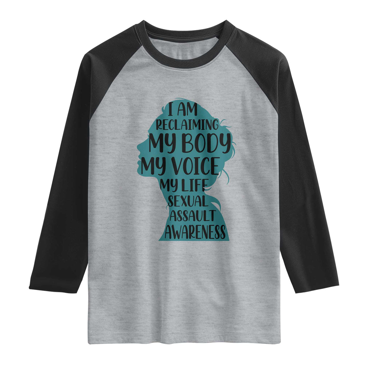 Sexual Assault Awareness Raglan Shirt Women Support Survivors