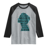 Sexual Assault Awareness Raglan Shirt Women Support Survivors