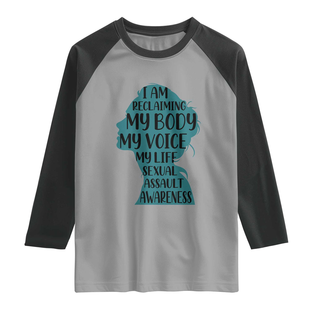 Sexual Assault Awareness Raglan Shirt Women Support Survivors