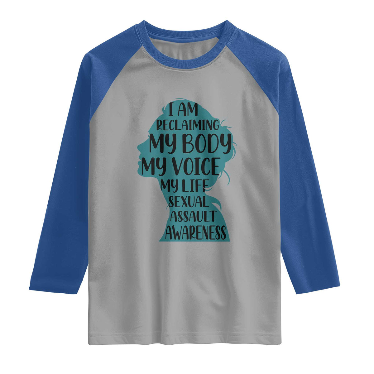 Sexual Assault Awareness Raglan Shirt Women Support Survivors