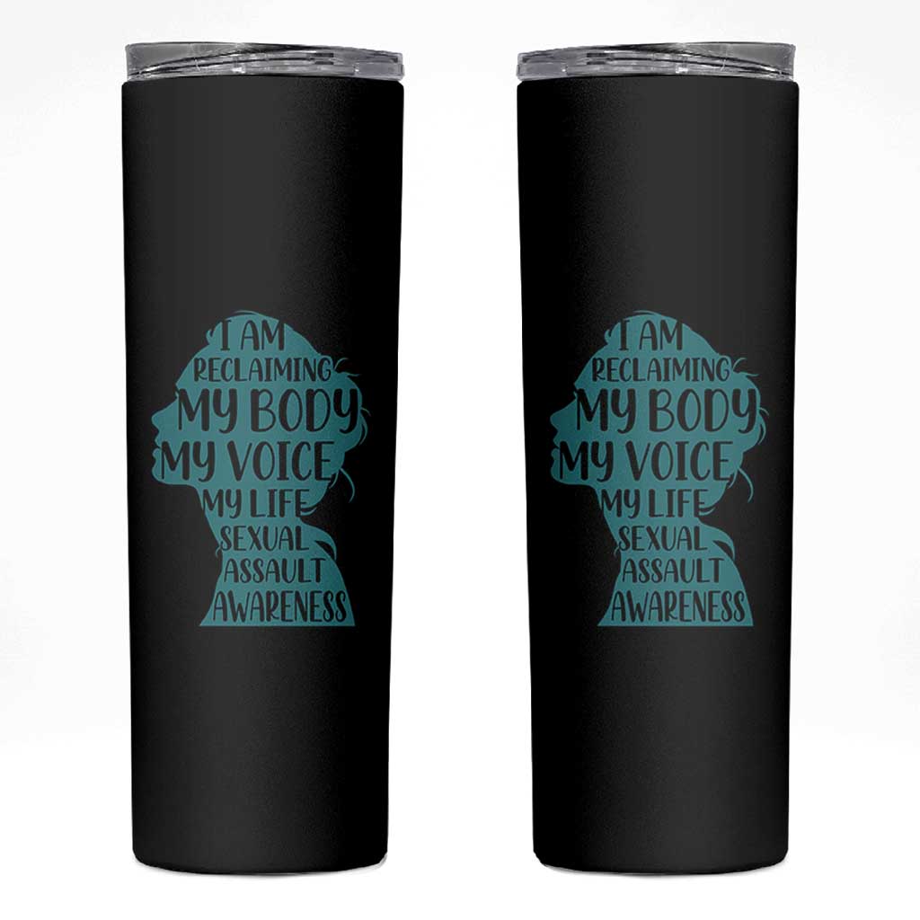Sexual Assault Awareness Skinny Tumbler Women Support Survivors