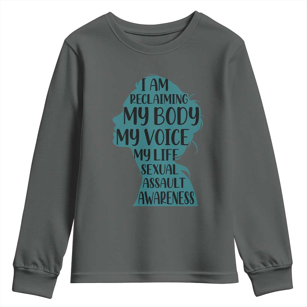 Sexual Assault Awareness Youth Sweatshirt Women Support Survivors